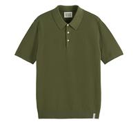 SCOTCH&SODA Herren Poloshirt - Core Structured Knitted Regular Fit Polo, Kurzarm, Struktur, Knopfleiste, Baumwolle Grün M