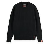 SCOTCH&SODA Herren Strickpullover - Soft Knit Regular Fit Crew Neck, einfarbig Dunkelgrau S