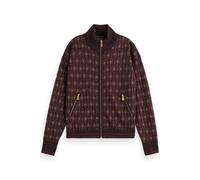 Scotch & Soda Jacquard Knitted Zip-through Jacket Dark Bordeaux Größe: L | Bomberjacken Outlet | Damen