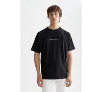 Scotch & Soda Herren T-Shirt Core Logo Front Rundhals Kurzarm Schwarz XL