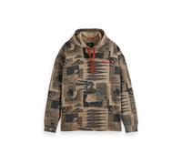 Scotch & Soda Loose-fit Overdyed All-over Printed Hoodie Plaza Taupe Größe: XL | Kaputzenpullis Outlet | Herren | Schwarz