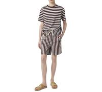 Scotch & Soda Men's Relaxed-fit Waffle Striped T-Shirt, Cold Brew/Sky Blue Stripe, XL