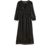 Scotch & Soda Midi Dress With Lurex And Puff Sleeve Evening Black Größe: 36 | Midikleider Outlet | Damen | Schwarz