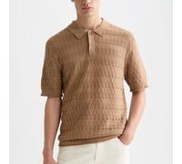 Scotch & Soda Regular Fit Poloshirt mit Strukturmuster in Hellbraun, Größe XL