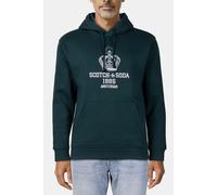Scotch & Soda Relaxed Fit Fleece Graphic Hoodie Cypress Green Größe: XL | Kaputzenpullis Outlet | Herren | Grün