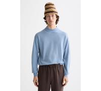 Scotch & Soda Strickpullover mit gerippten Abschlüssen in Hellblau, Größe M