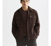 Scotch & Soda Regular Fit Hemdjacke mit Strukturmuster in Schoko, Größe M