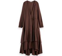 Scotch & Soda Viscose Jacquard Midi Wrap Dress Coffee Größe: 36 | Midikleider Outlet | Damen | Braun