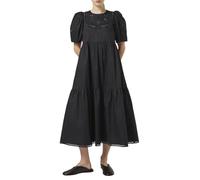 Scotch & Soda Women's Cotton Twill Embroidered midi Casual Dress, Black, 40