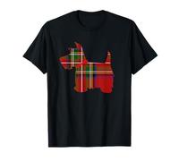 Scottie Dog Scottish Terrier Royal Stewart Schottenmuster rot kariert T-Shirt