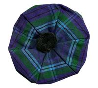 Scottish Tam O' Shanter Tammy-Mütze, Acryl, Schottenkaro, für Herren, Douglas Blue Tartan, Einheitsgröße