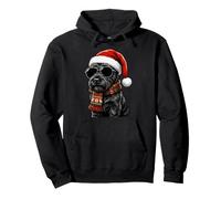 Scottish Terrier Hund Scottie Weihnachtsmannmütze Plaid Schal Schattierungen Pullover Hoodie
