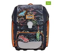 Scout 5tlg. Schulranzen-Set "Genius Set Safety Light - Flames" in Anthrazit - 45% | Buero Schulbedarf