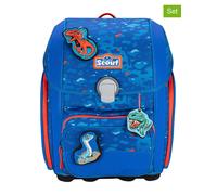 Scout 5tlg. Schulranzen-Set "Genius Set Superflash - Blue Dino" in Blau - 40% | Buero Schulbedarf