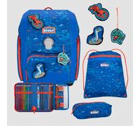 Scout Genius Exklusiv Superflash Blue Dino Schulranzen - Set