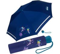 Scout Kinder-Taschenschirm mit reflektierendem Streifen Blue Star, 90 cm