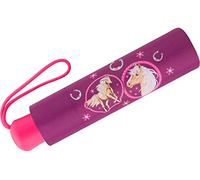 Scout Kinder-Taschenregenschirm mit Reflektorstreifen Pink Horse