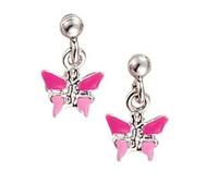 Scout Ohrhänger Schmetterling 262113100 Silber 925 Emaille rosa pink