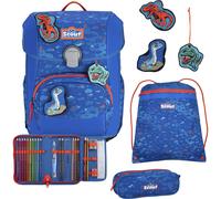 Scout NEO Schulranzen Set Superflash (4 tlg. ), Blue Dino
