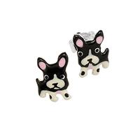 Scout Ohrstecker 262172100 Silber 925/- Hund Schwarz weiß