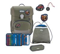 SCOUT Schulranzen Basic Neo Set 4-teilig Adventure olivgrün