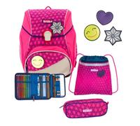 Scout Schulranzen-Set Alpha DIN Neon Safety Pink Glow, 4-teilig