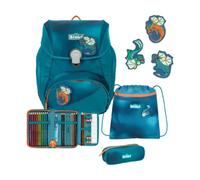 Scout Schulranzen-Set Alpha Exklusiv Superflash Seadragon, 4-teilig