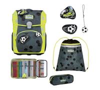 SCOUT Schulranzen Superflash Extreme Neo Set 4-teilig Soccer Star grau