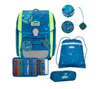 Scout Schulranzenset Genius Set DIN Deep Sea 4-teilig 19 Liter
