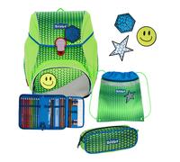 Scout Alpha Exklusiv DIN NEON - Schulranzen Set 4tlg. Green Gecko