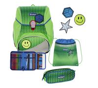 Scout Alpha Exklusiv DIN NEON - Schulranzen Set 4tlg. Green Gecko