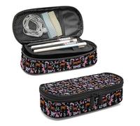 Scovotec Federmäppchen mit Pferdemotiv, großes Fassungsvermögen, für Jungen, Mädchen, Teenager, Kinder, 3 Fächer, Multifunktions-Federbox mit Reißverschluss-Organizer, Federmäppchen für Schüler