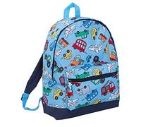 ScruffyTed Rucksack für Jungen, Motiv: Fahrzeuge, große Kapazität, Reiserucksack, Autos, Züge, Kindergarten, Schultasche, Mehrfarbig, 40cm x 32cm