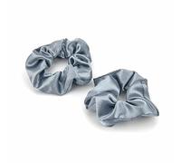 Scrunchies Haargummi Damen, 2 Stück Weiche Seide Haargummis Mädchen, Premium Satin Invisibobble Scrunchie, Haargummi Scrunchies für Lange Feine Oder Dicke Lockige Haare Mädchen (Blau)