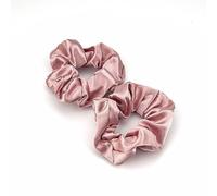Scrunchies Haargummi Damen, 2 Stück Weiche Seide Haargummis Mädchen, Premium Satin Invisibobble Scrunchie, Haargummi Scrunchies für Lange Feine Oder Dicke Lockige Haare Mädchen (Rosa)