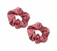 Scrunchies Haargummi Damen, 2 Stück Weiche Seide Haargummis Mädchen, Satin Invisibobble Scrunchie, Haargummi Scrunchies für Lange Feine Oder Dicke Lockige Haare Mädchen (Erbsenrosa)