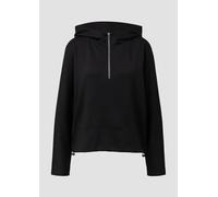 Sweatshirt S.OLIVER, Damen, Gr. 36, schwarz, Sweatware, Obermaterial: 47% Modal, 41% Polyester, 12% Elasthan, unifarben, relaxed fit taillenbedeckt, ohne Ausschnitt, Fledermausärmel, Sweatshirts, mit