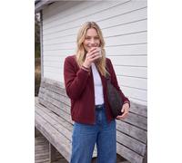 Blouson CECIL, Damen, Gr. L (42), rot (rot wine), Stoff, 62% Polyester, 33% Baumwolle, 5% Elasthan, unifarben, comfort fit normal, Rundhals, Rippbündchen, Jacken Blouson, mit Piqué-Struktur (81709840-