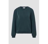 Sweatshirt S.OLIVER, Damen, Gr. 38, grün (bottle grün), Sweatware, Obermaterial: 47% Modal, 41% Polyester, 12% Elasthan, unifarben, casual, regular fit taillenbedeckt, Rundhals, Langarm Bündchen, Swea