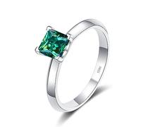 SDGBCXD Ring, 2ct Princess Cut D Farbe VVS1 Weiß/Grün/Rosa Diamant Ring Moissanite Verlobung Jahrestag Versprechen Hochzeit(Green,7)