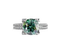 SDGBCXD Ring, 3 ct for Frauen D Farbe VVS1 925 Sterling Silber Diamant Rot/Grün/Rosa Moissanite Verlobung(Green,8.5)