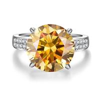 SDGBCXD Ring, 5 ct Moissanite Diamant for Frauen D Farbe VVS1 Verlobung 925 Sterling Silber Hochzeit(Yellow,5)
