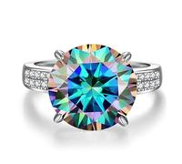 SDGBCXD Ring, 5 ct Moissanite Diamant for Frauen D Farbe VVS1 Verlobung 925 Sterling Silber Hochzeit(Multicolour,8.5)