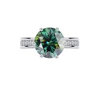 SDGBCXD Ring, 5 ct Moissanite Diamant for Frauen D Farbe VVS1 Verlobung Grün/Gelb/Rot Hochzeit(Green,10)