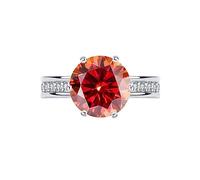 SDGBCXD Ring, 5 ct Moissanite Diamant for Frauen D Farbe VVS1 Verlobung Grün/Gelb/Rot Hochzeit(Red,9)