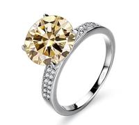 SDGBCXD Ring, 5 ct Moissanite Engagement for Frauen D Farbe VVS1 Hochzeit 925 Sterling Silber Gelb/Blau/Rosa Diamant(Lightyellow,8)