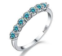 SDGBCXD Ring, 7-Stein-Mehrfarbiger Moissanit-Ring for Damen, 0,7 Karat, Farbe D, Reinheit VVS1, im Labor hergestellter Diamant-Ehering(7)