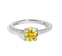SDGBCXD Ring, Moissanite Engagement for Frauen 1ct D Farbe VVS1 Diamant 925 Sterling Silber Hochzeit(Yellow,7.5)