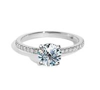 SDGBCXD Ring, Moissanite Engagement for Frauen 1ct D Farbe VVS1 Diamant 925 Sterling Silber Hochzeit(White,8)
