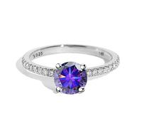 SDGBCXD Ring, Moissanite Engagement for Frauen 1ct D Farbe VVS1 Diamant 925 Sterling Silber Hochzeit(Purple,8.5)